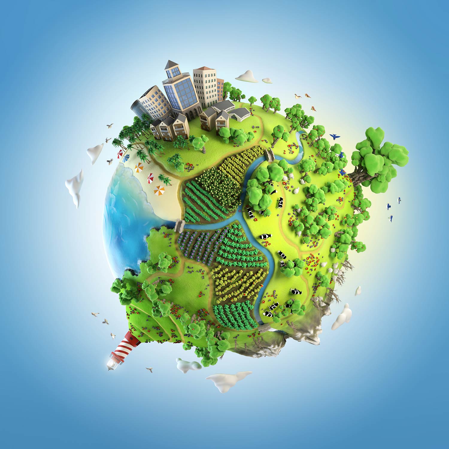 Globe Concept Of Idyllic Green World Southern Cable Network